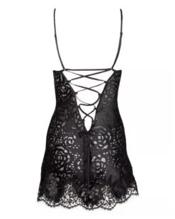Babydoll Lise Charmel Dressing Floral (Noir) -Lingerie Belle babydoll lise charmel dressing floral noir 2