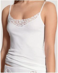 Débardeur Bretelles Spaghettis Calida Feminin Sense 100% Coton (Blanc)