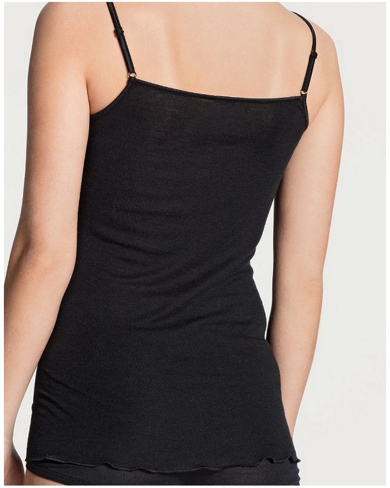 Débardeur Bretelles Spaghettis Calida True Confidence Laine & Soie (Noir) 4 Débardeur Bretelles Spaghettis Calida True Confidence Laine & Soie (Noir) – Image 2