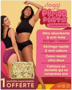 Hipster Menstruel Medium Sloggi Period Pants (Noir) -Lingerie Belle hipster menstruel medium sloggi period pants noir 3