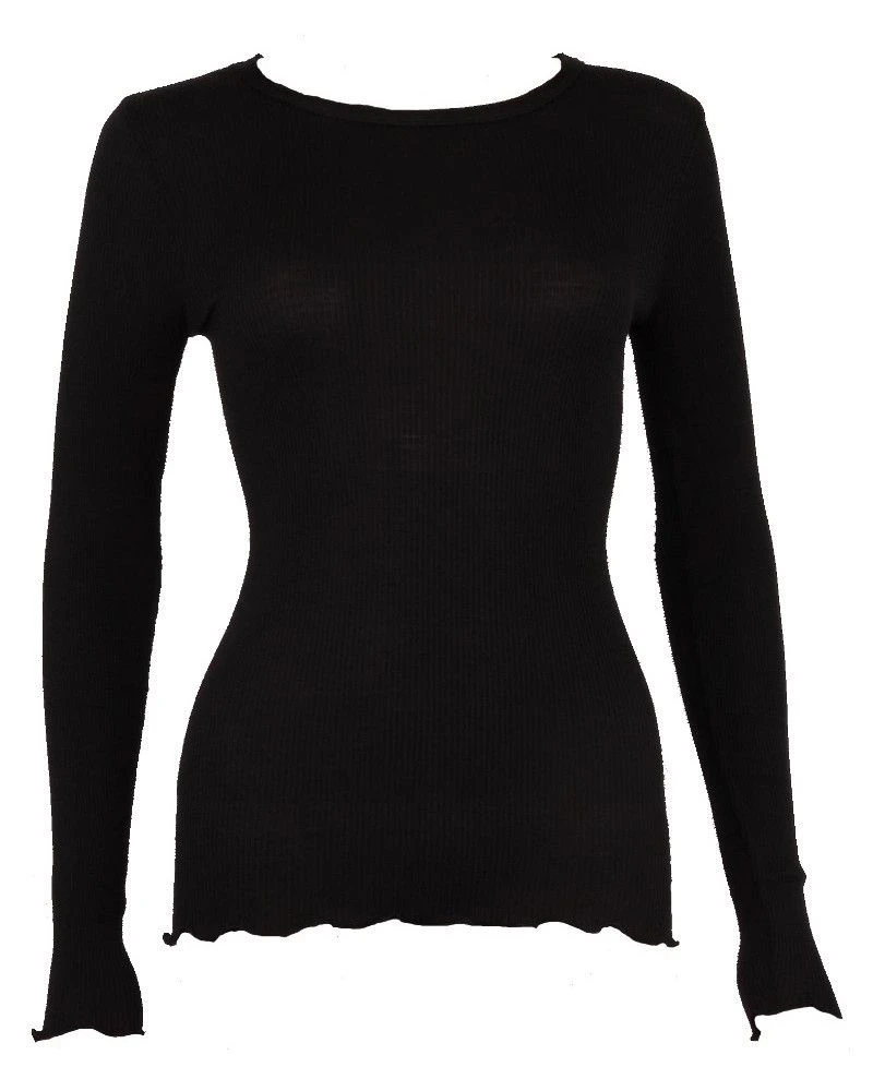 Maillot De Corps Col Rond Laine & Soie Oscalito 3446R (Noir) 5 Maillot De Corps Col Rond Laine & Soie Oscalito 3446R (Noir) – Image 3