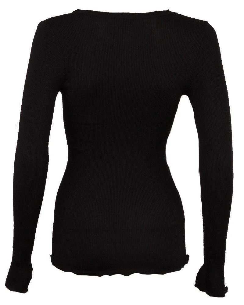 Maillot De Corps Col Rond Laine & Soie Oscalito 3446R (Noir) 7 Maillot De Corps Col Rond Laine & Soie Oscalito 3446R (Noir) – Image 5