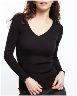 Maillot De Corps Col V Oscalito 3486 Laine Et Soie (Noir) -Lingerie Belle maillot de corps col v oscalito 3486 laine et soie noir 2