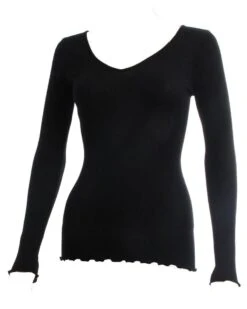 Maillot De Corps Col V Oscalito 3486 Laine Et Soie (Noir) -Lingerie Belle maillot de corps col v oscalito 3486 laine et soie noir 3