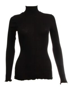 Pull Col Cheminée Laine & Soie Oscalito 3429 (Noir) 9 Pull Col Cheminée Laine & Soie Oscalito 3429 (Noir) -Lingerie Belle pull col cheminee laine soie oscalito 3429 noir 2