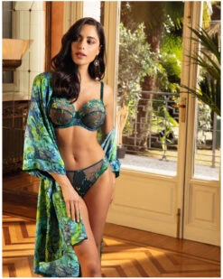 Slip Fantaisie Lise Charmel Grâce Aquatique (Floral Aqua) -Lingerie Belle slip fantaisie lise charmel grace aquatique floral aqua 3