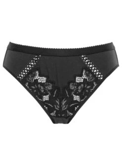 Slip Sans Complexe Coton D'arum (Noir) -Lingerie Belle slip sans complexe coton d arum noir 1