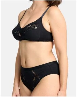 Slip Sans Complexe Coton D'arum (Noir) -Lingerie Belle slip sans complexe coton d arum noir 3