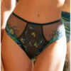 Slip Taille Haute Lise Charmel Grâce Aquatique (Floral Aqua) -Lingerie Belle slip taille haute lise charmel grace aquatique floral aqua