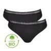 Slips Tai (Lot De 2) Coton Bio Sloggi GO Ribbed (Noir)