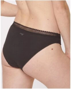 Slips Tai (Lot De 2) Coton Bio Sloggi GO Ribbed (Noir) -Lingerie Belle slips tai lot de 2 coton bio sloggi go ribbed noir 2