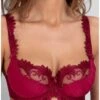 Soutien-gorge Corbeille En Maille Empreinte Thalia (Sangria) -Lingerie Belle soutien gorge corbeille en maille empreinte thalia sangria