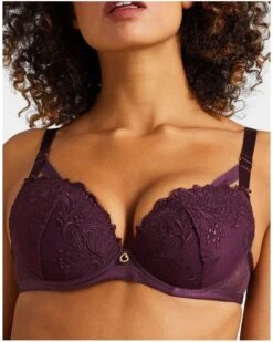 Soutien-gorge Plunge Coque Aubade Femme Passion (Wineberry) -Lingerie Belle soutien gorge plunge coque aubade femme passion wineberry 4