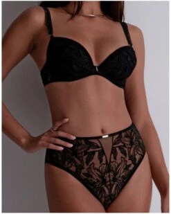 Soutien-gorge Plunge Coussinet Aubade Coeur à Corps (Noir) -Lingerie Belle soutien gorge plunge coussinet aubade coeur a corps noir 2