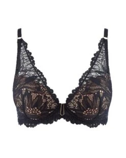 Soutien-gorge Plunge Foulard Aubade Flowermania (Noir) -Lingerie Belle soutien gorge plunge foulard aubade flowermania noir 1