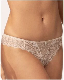 String Empreinte Cassiopée (Creamy Beige) -Lingerie Belle string empreinte cassiopee creamy beige 2