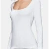 T-shirt Col Rond Manches Longues Impetus (Blanc) -Lingerie Belle t shirt col rond manches longues impetus blanc