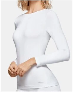 T-shirt Col Rond Montant Manches Longues Impetus (Blanc)