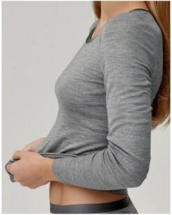 Top Manches Longues Calida True Confidence Laine & Soie (Platin Melé)
